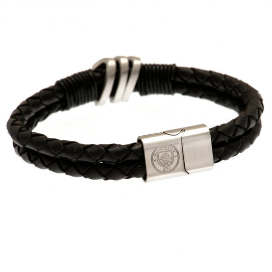 109763 Manchester City FC Leather Bracelet