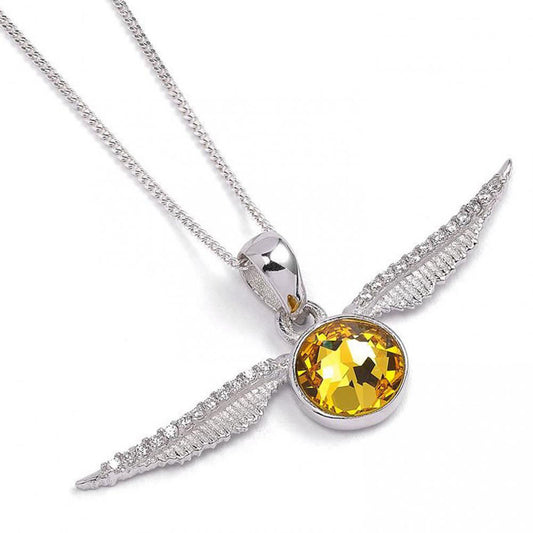 167352 Harry Potter Sterling Silver Crystal Necklace Golden Snitch