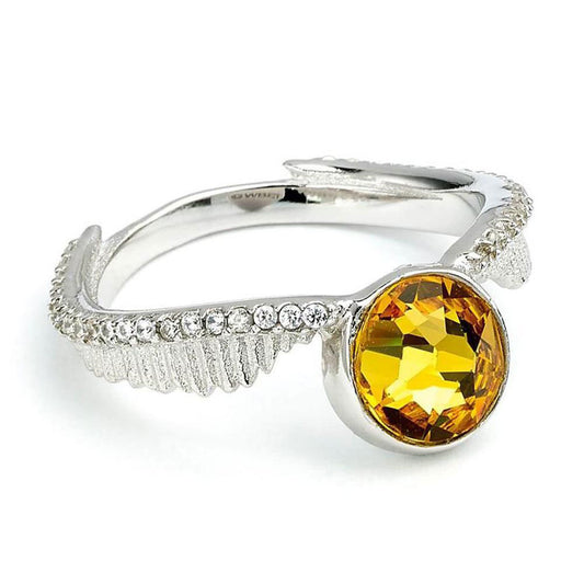 172387 Harry Potter Sterling Silver Crystal Ring Golden Snitch