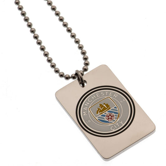 187648 Manchester City FC Enamel Crest Dog Tag Chain