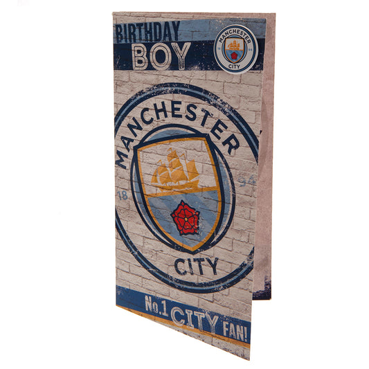 192925 Manchester City FC Birthday Card Boy 1