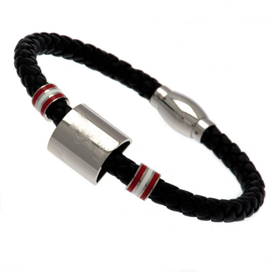 65990 Liverpool FC Colour Ring Leather Bracelet