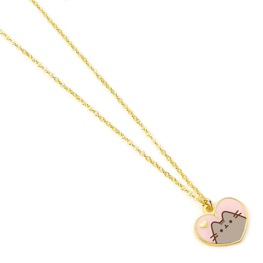 Pusheen Gold Plated Heart Necklace 1