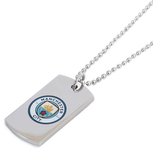 Manchester City FC Colour Crest Dog Tag Chain