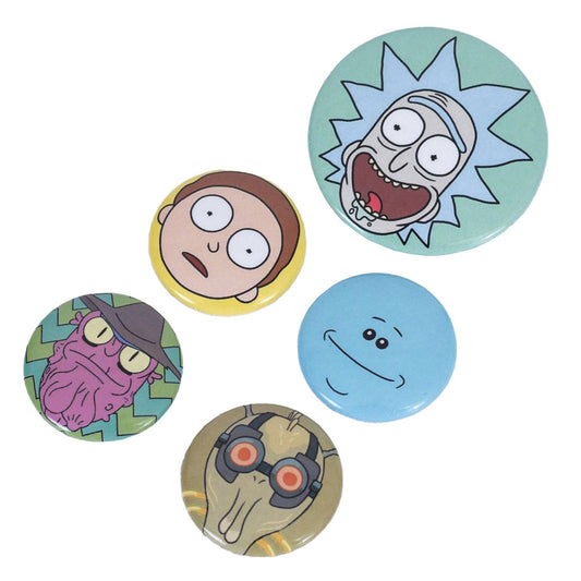Rick And Morty Heads Button Badge Set 1