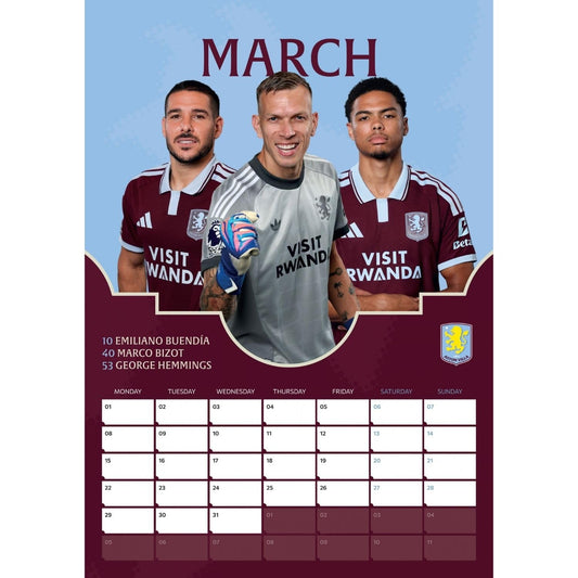 Aston Villa FC A3 Calendar 2027