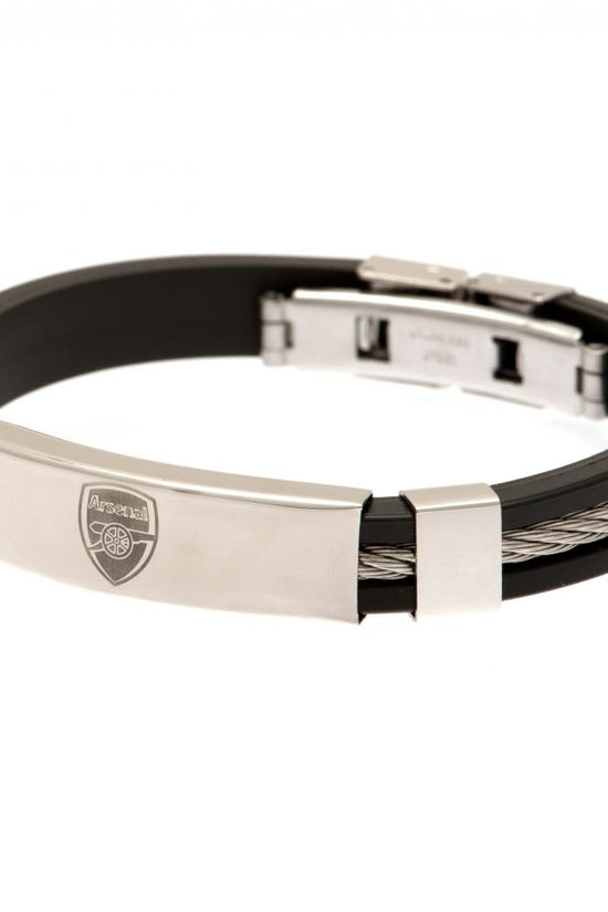 102005 Arsenal FC Silver Inlay Silicone Bracelet