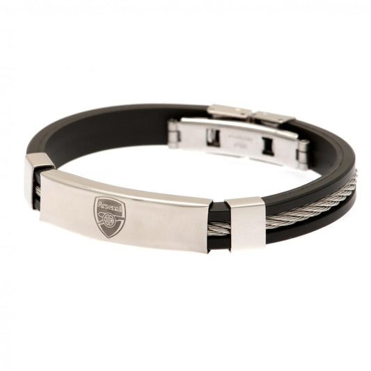 102005 Arsenal FC Silver Inlay Silicone Bracelet