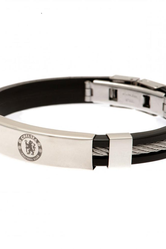 102006 Chelsea FC Silver Inlay Silicone Bracelet