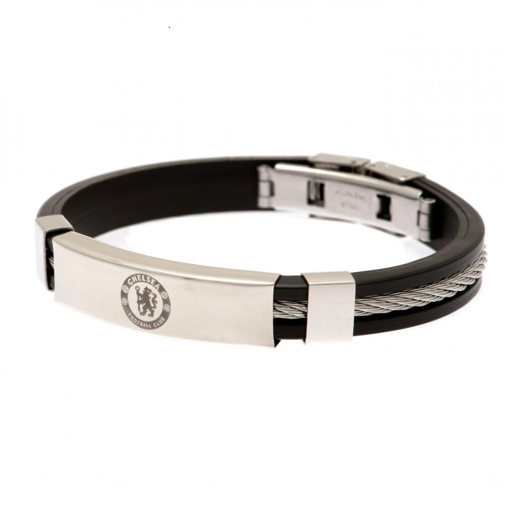 102006 Chelsea FC Silver Inlay Silicone Bracelet