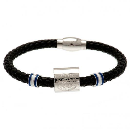 102647 Leicester City FC Colour Ring Leather Bracelet 1