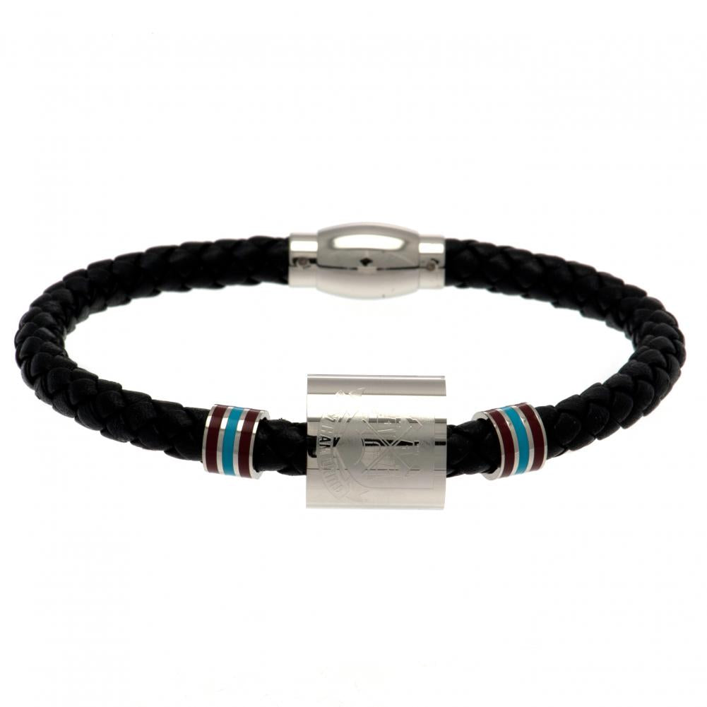 109245 West Ham United FC Colour Ring Leather Bracelet 1