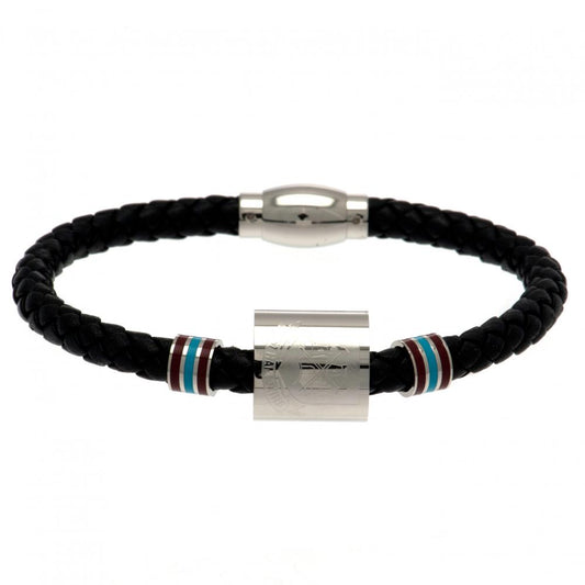 109245 West Ham United FC Colour Ring Leather Bracelet 1
