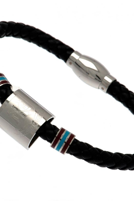 109245 West Ham United FC Colour Ring Leather Bracelet