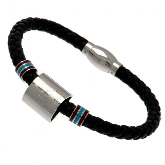 109245 West Ham United FC Colour Ring Leather Bracelet