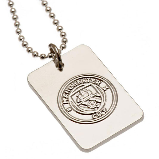 109755 Manchester City FC Silver Plated Dog Tag Chain