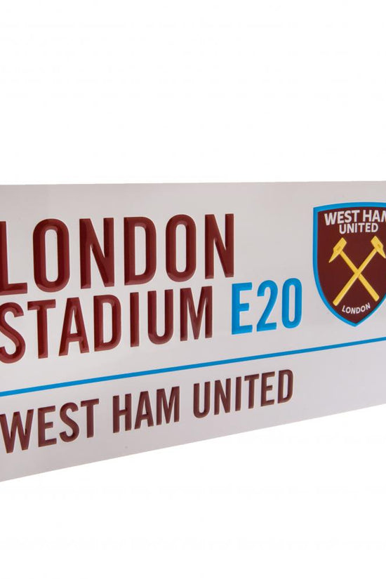 West Ham United FC White Street Sign