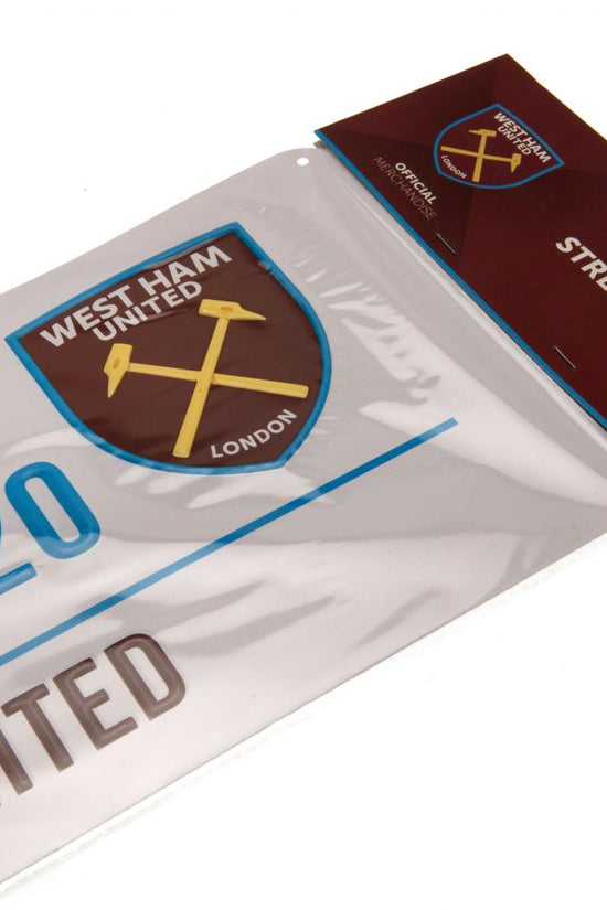 West Ham United FC White Street Sign
