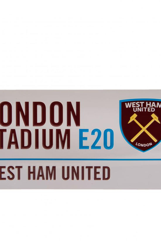 West Ham United FC White Street Sign