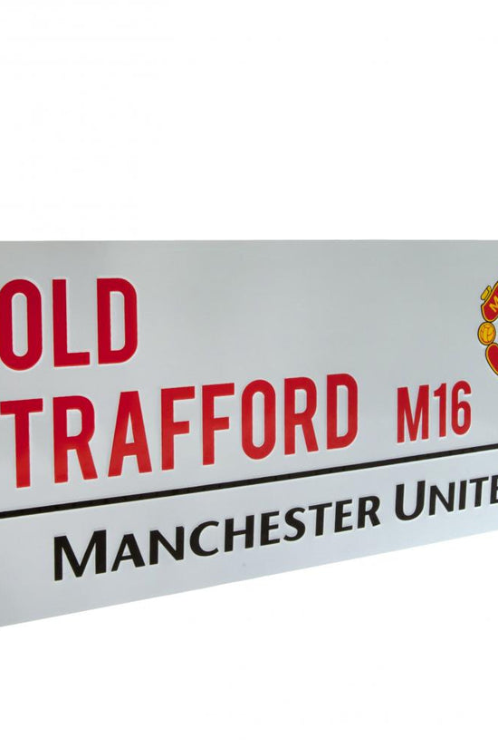 Manchester United FC White Street Sign