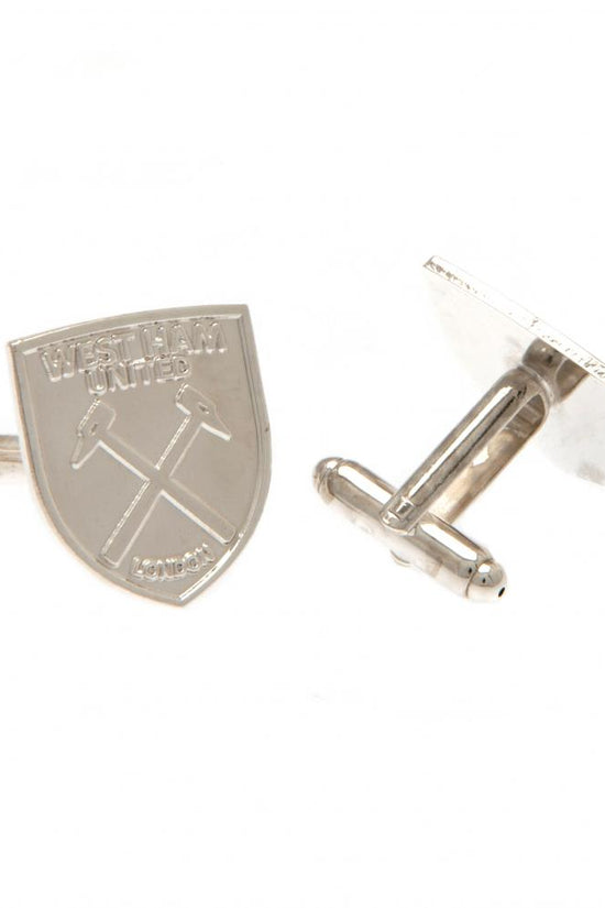 West Ham United FC Silver Plated Formed Cufflinks