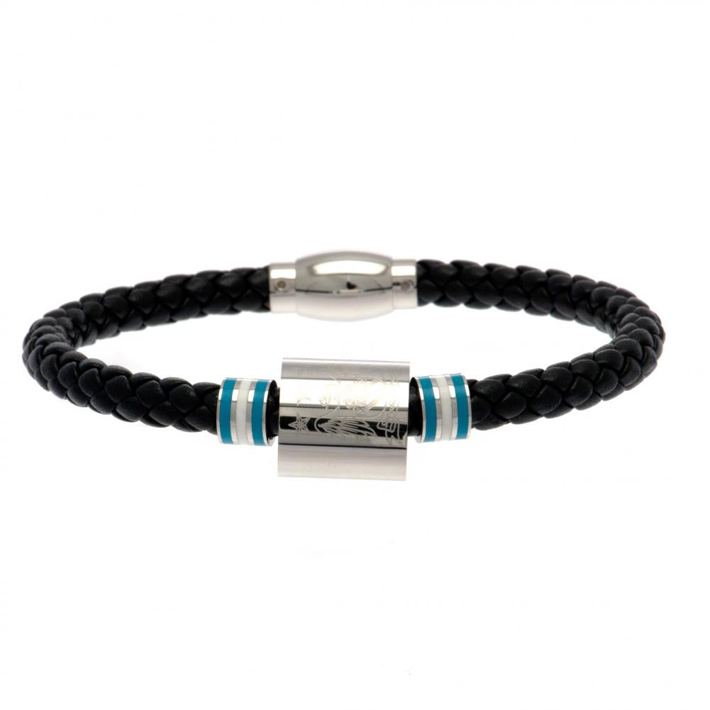 123034 Manchester City FC Colour Ring Leather Bracelet 1