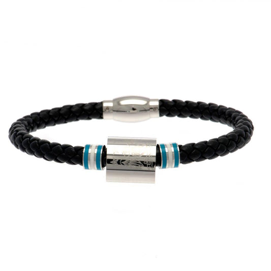 123034 Manchester City FC Colour Ring Leather Bracelet 1