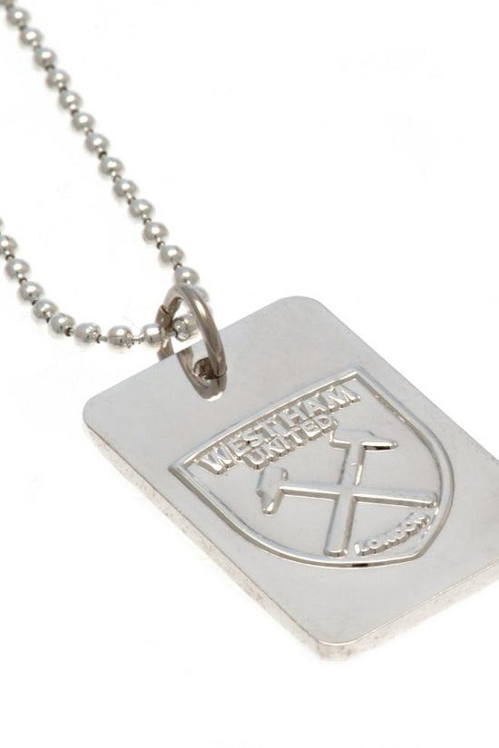 123093 West Ham United FC Silver Plated Dog Tag Chain