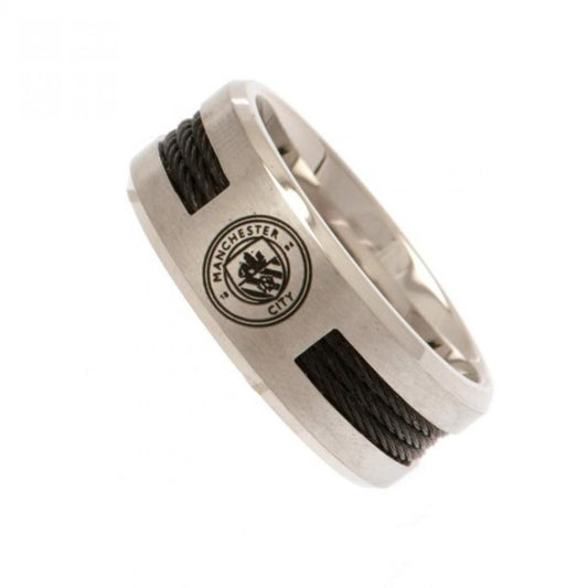 123098 Manchester City FC Black Inlay Ring 1