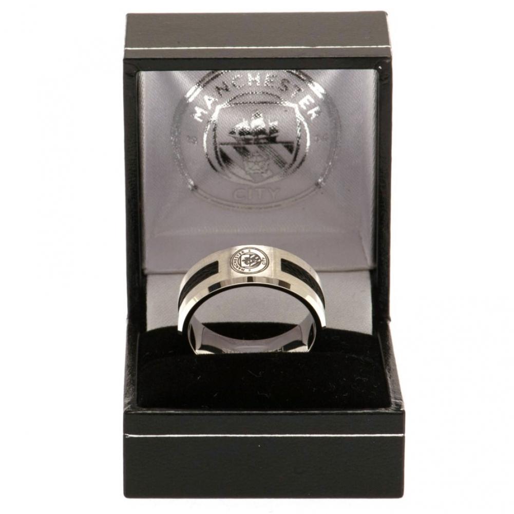 123098 Manchester City FC Black Inlay Ring 2