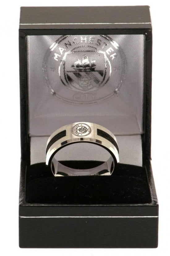 Manchester City FC Black Inlay Ring Medium