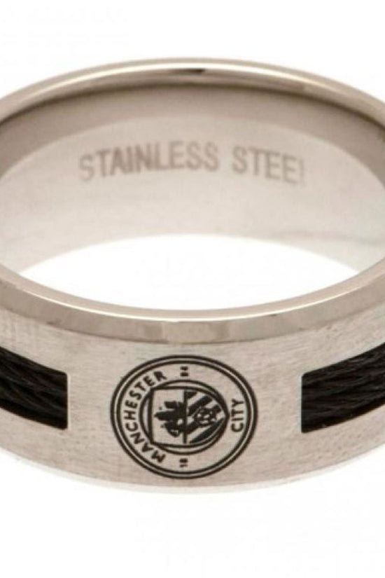 Manchester City FC Black Inlay Ring Large
