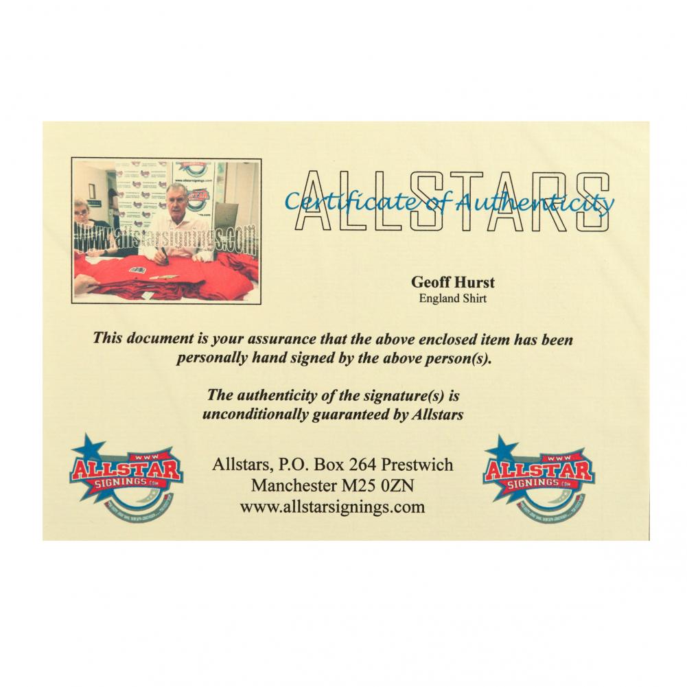 125475 England FA Sir Geoff Hurst Signed Shirt Framed 4