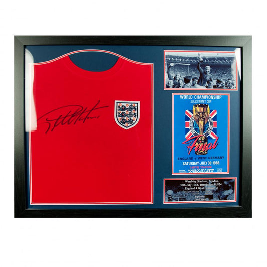 125475 England FA Sir Geoff Hurst Signed Shirt Framed