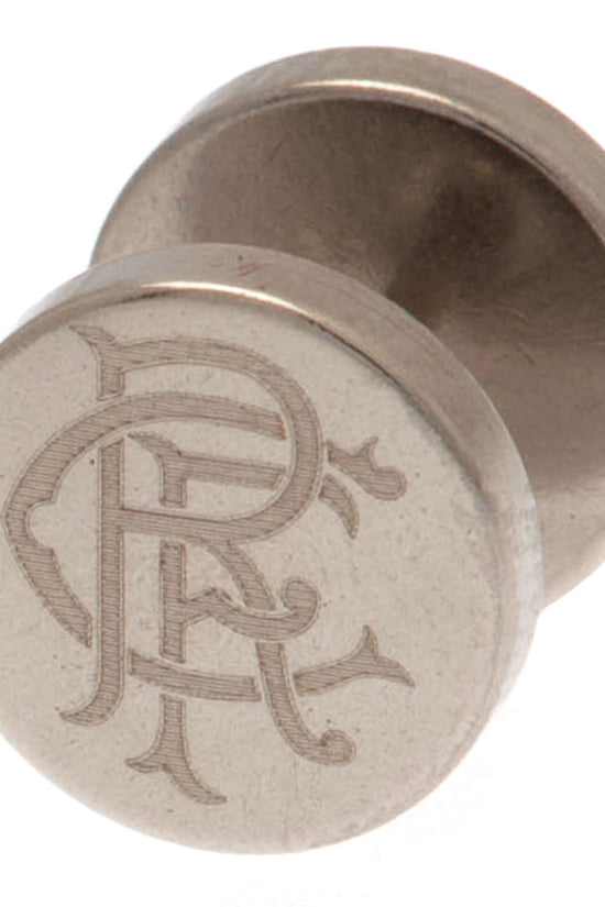 135810 Rangers FC Stainless Steel Scroll Crest Stud Earring 1