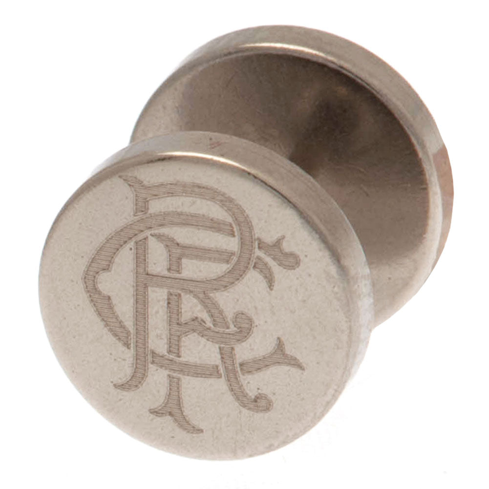 135810 Rangers FC Stainless Steel Scroll Crest Stud Earring 1