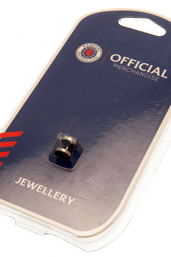 135810 Rangers FC Stainless Steel Scroll Crest Stud Earring 2