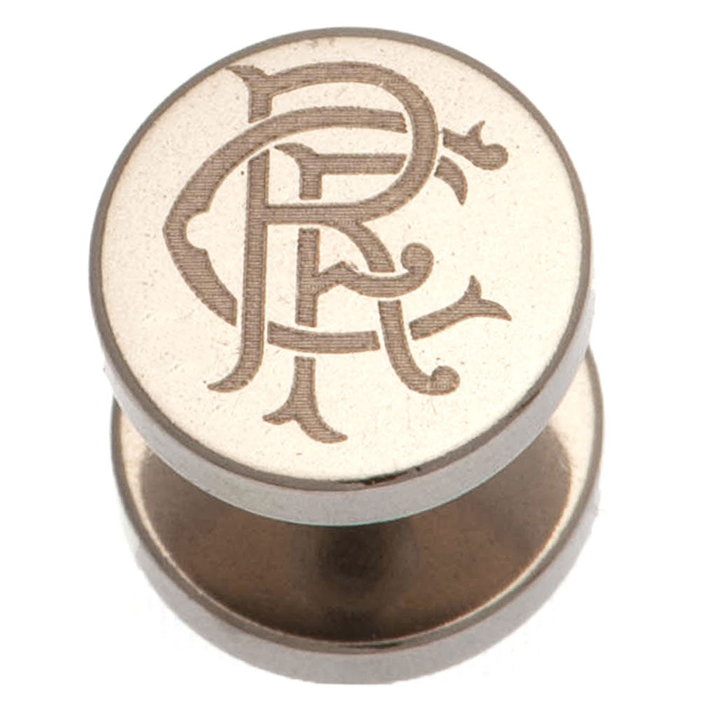 135810 Rangers FC Stainless Steel Scroll Crest Stud Earring