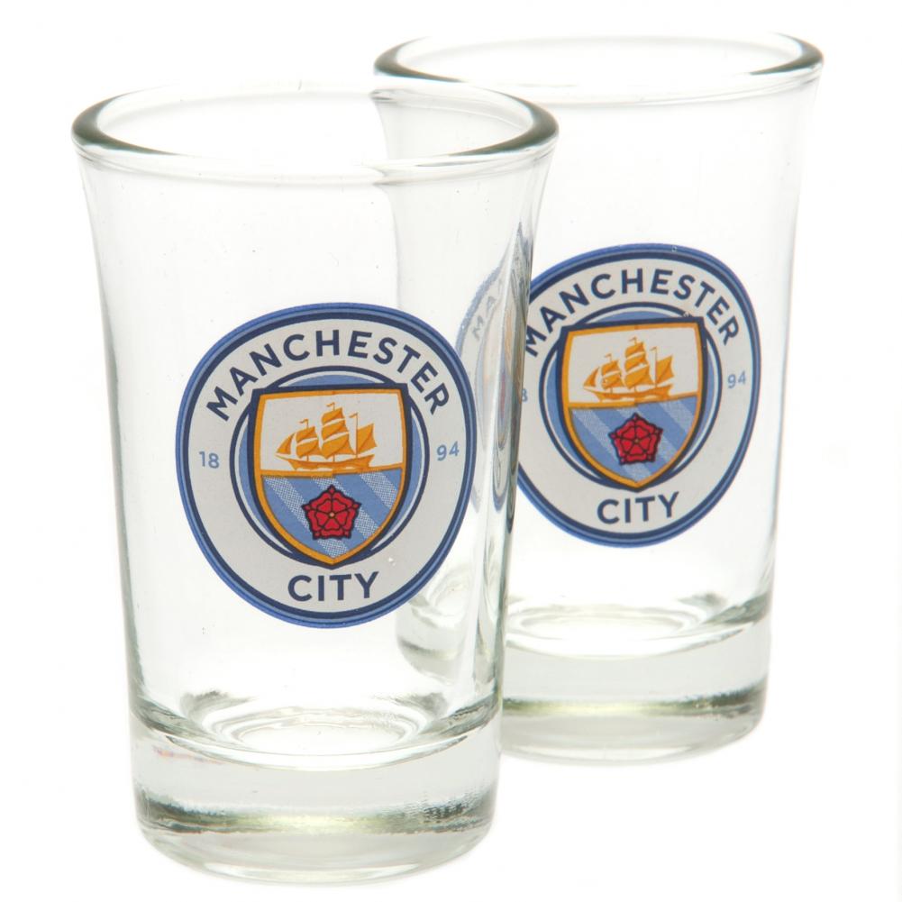 141020 Manchester City FC 2pk Shot Glass Set 1