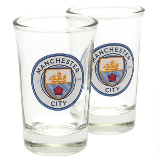 141020 Manchester City FC 2pk Shot Glass Set 1