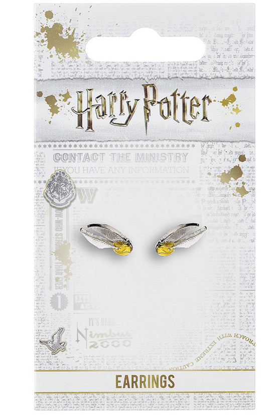 153387 Harry Potter Silver Plated Earrings Golden Snitch 1