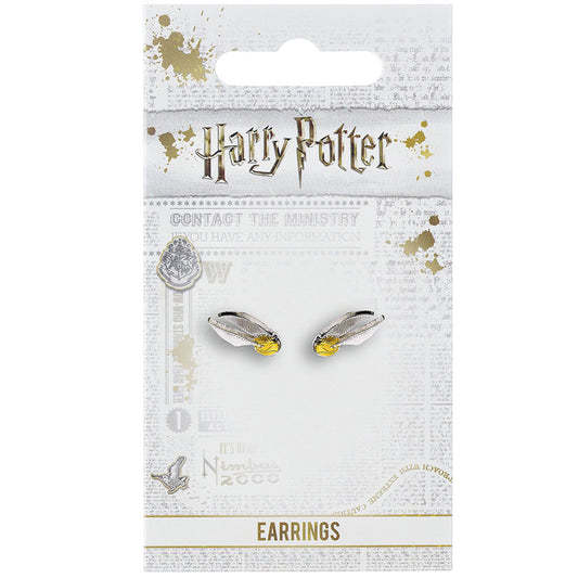 153387 Harry Potter Silver Plated Earrings Golden Snitch 1