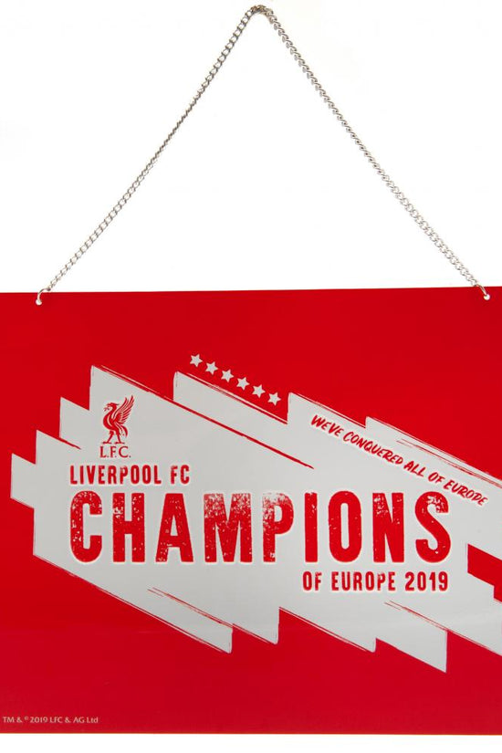 Liverpool FC Champions Of Europe Metal Sign