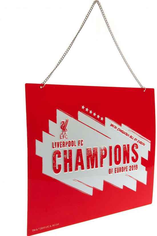 Liverpool FC Champions Of Europe Metal Sign