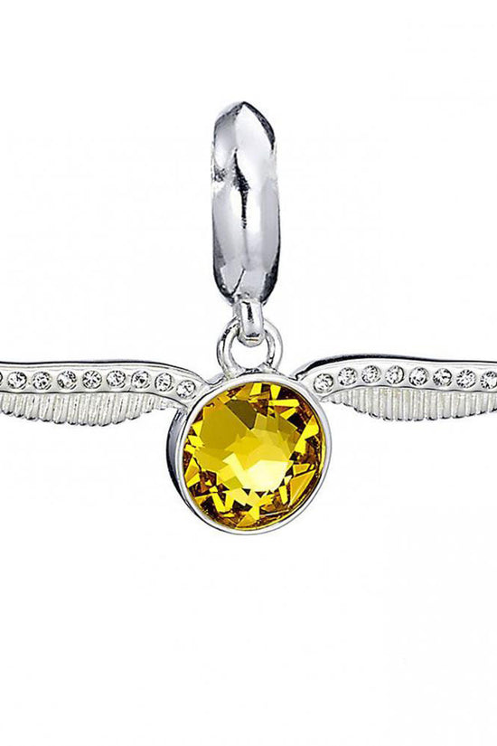 167350 Harry Potter Sterling Silver Crystal Charm Golden Snitch