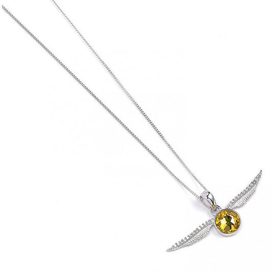 167352 Harry Potter Sterling Silver Crystal Necklace Golden Snitch 1