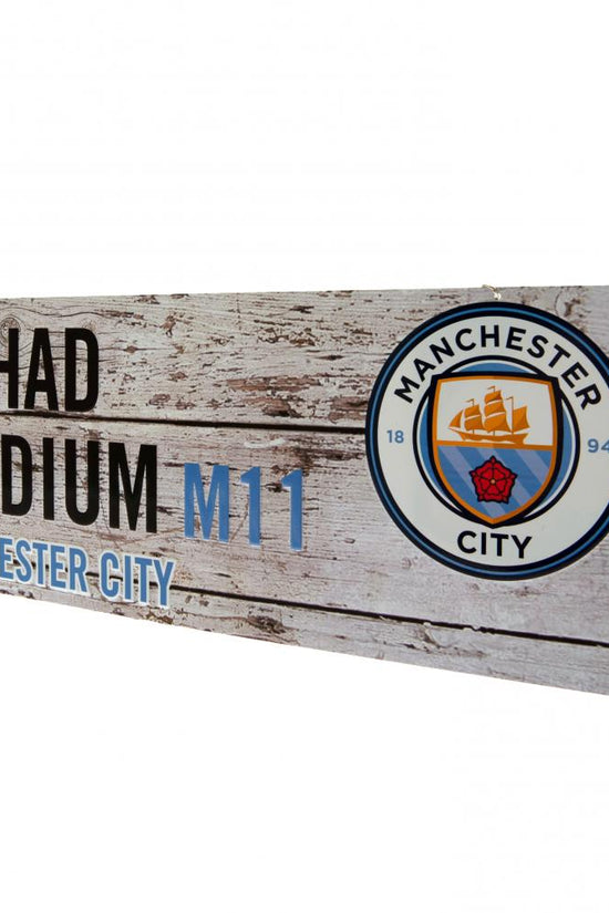 Manchester City FC Rustic Garden Sign