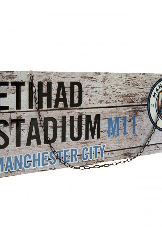 Manchester City FC Rustic Garden Sign