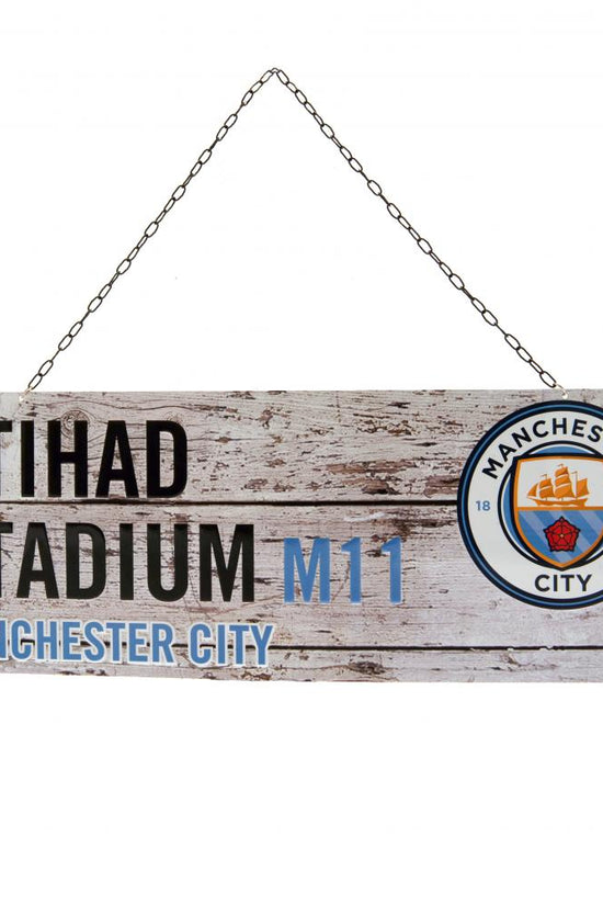 Manchester City FC Rustic Garden Sign