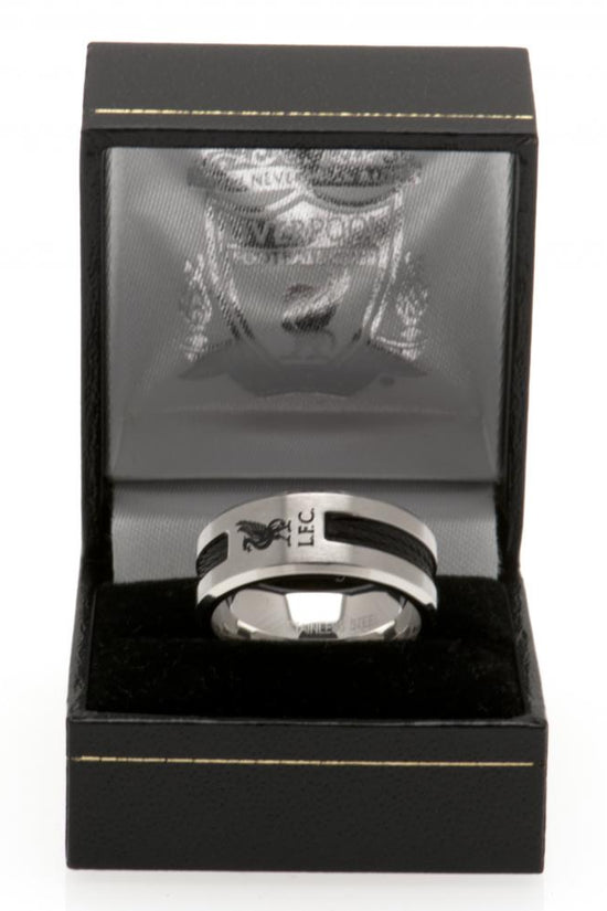 Liverpool FC Black Inlay Ring Medium